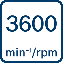No load speed 3600 min-1/rpm 