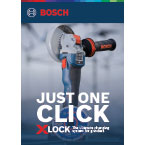 A Bosch power tool with a blue handle and orange details, featuring a text overlay about ease of use.
